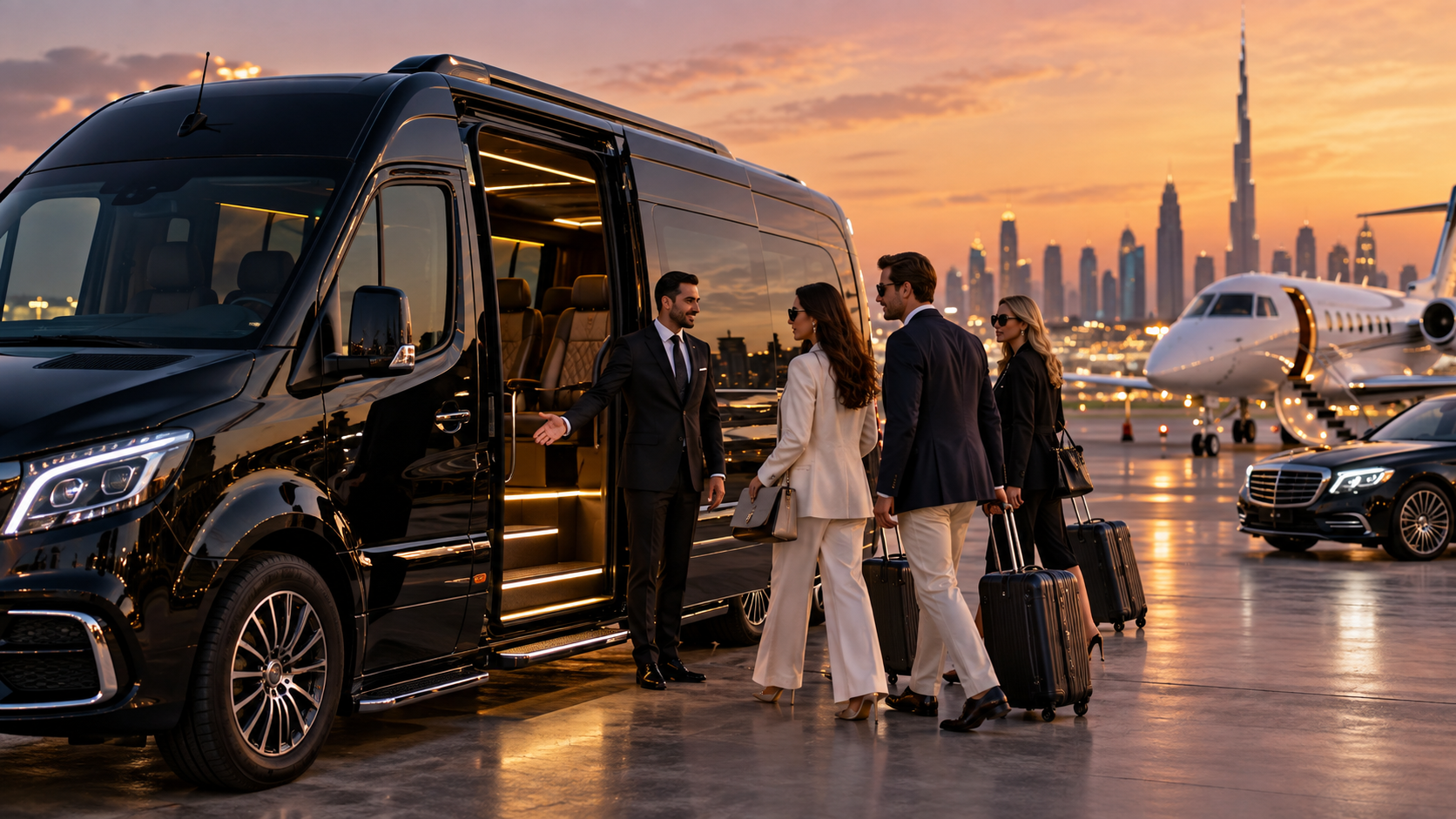 Luxury Black Minibus Hire in Dubai